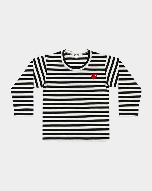 Kid's Signature Heart Striped Long-Sleeve T-Shirt, Size 2-6